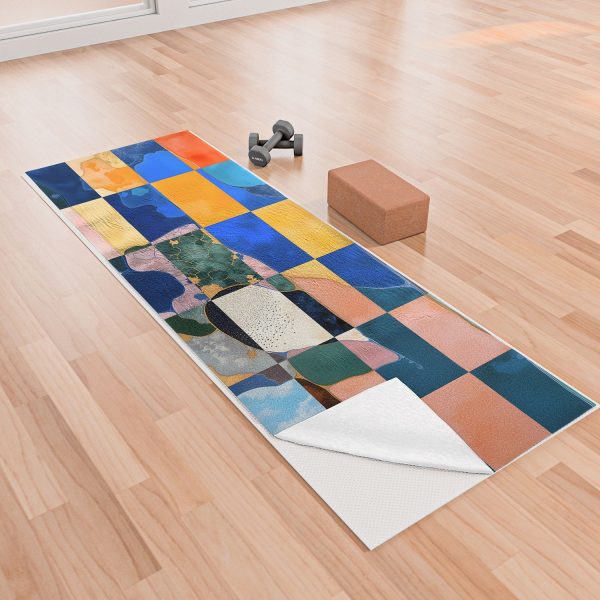 83 Oranges Luxe Checkerboard Yoga Towel - Image 2