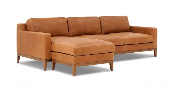 Zyon 105.5" Reversible Chaise Leather Sectional - Image 2