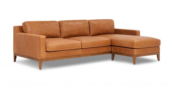 Zyon 105.5" Reversible Chaise Leather Sectional - Image 3