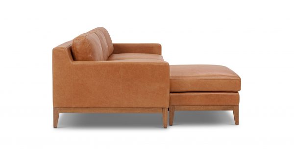 Zyon 105.5" Reversible Chaise Leather Sectional - Image 4